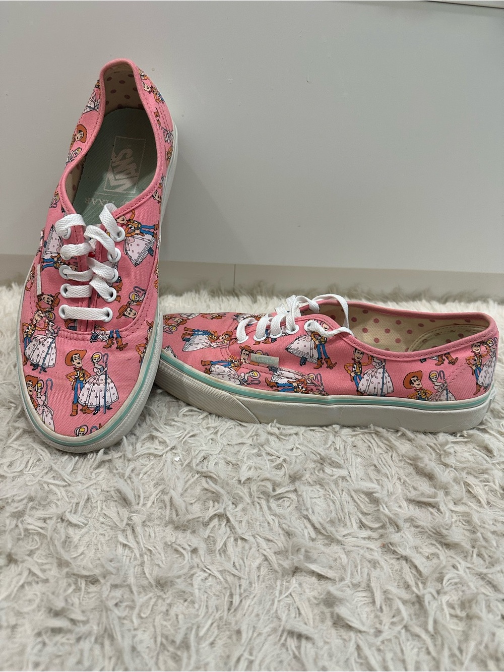 Vans Pink Printed Canvas Low-Top Sneakers with White Laces